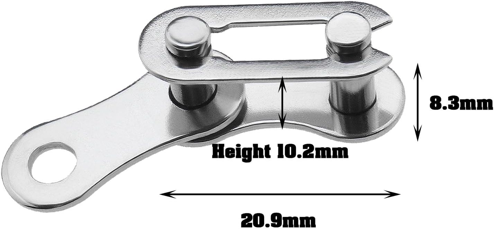 Emagtech 10 Pairs Single Speed Removable Quick Split Chain Link Bicycle Chain Connector Missing Link Jointing Link for Single Speed Chain Carbon Steel image number 6