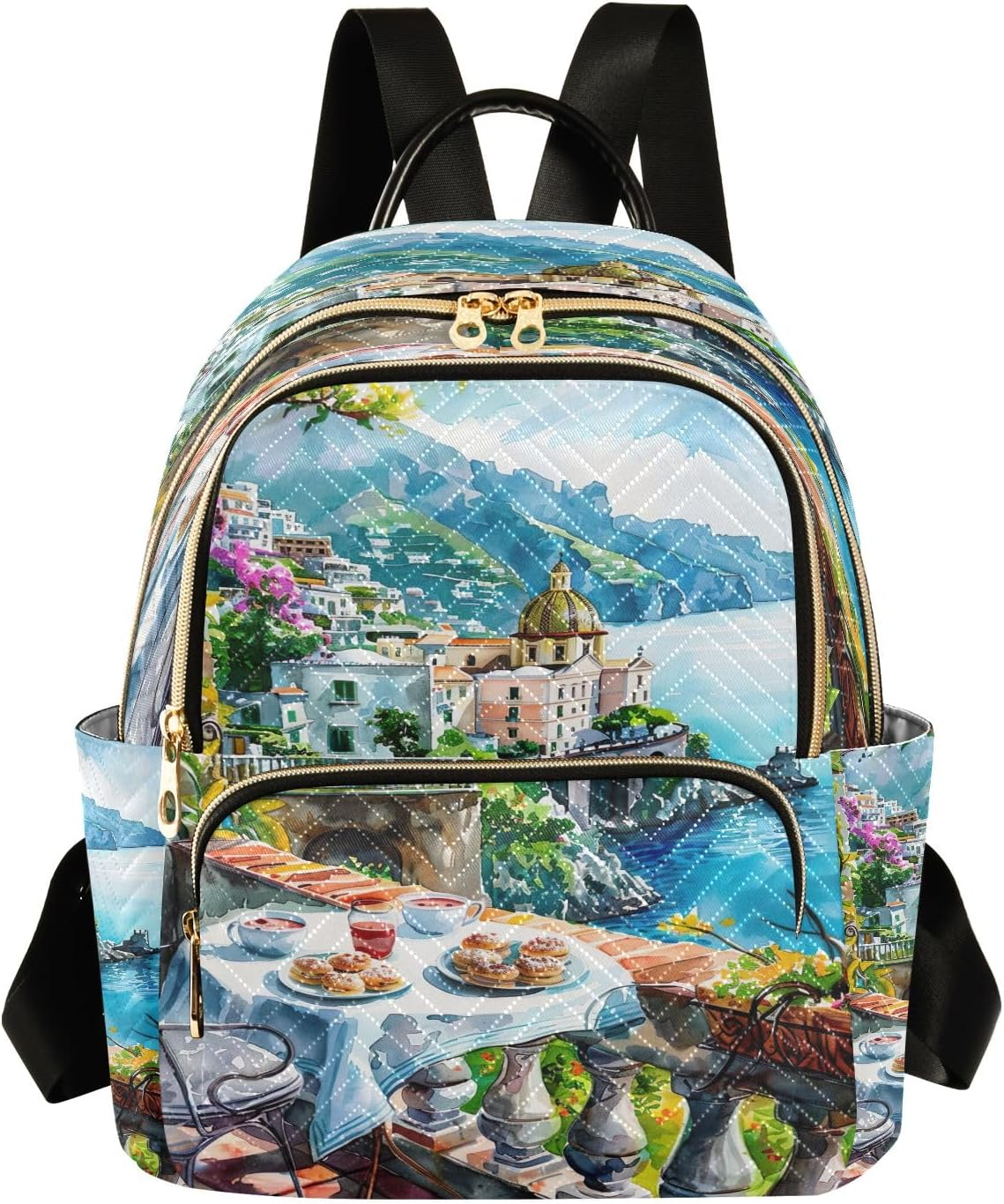 Joisal Stained Glass Style Cat Mini Backpack Women anti Theft Computer Backpack for Women, Travel Backpack Women