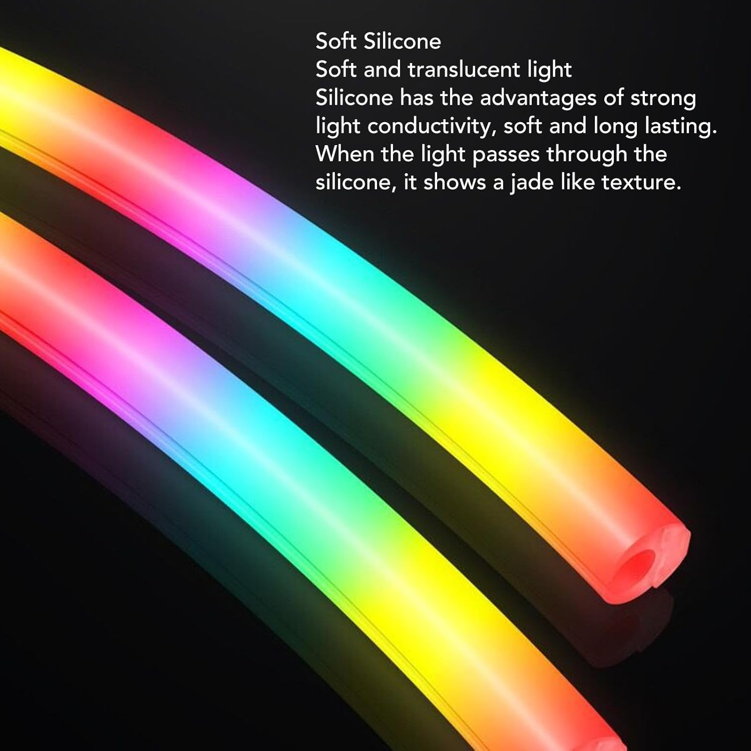 360 Degree Panoramic Soft Light ARGB Tube Sleeve, 35 Beads, Snap on Design, Silicone Material, for ARGB Motherboards, Original Water Cooler 41-45Cm image number 1