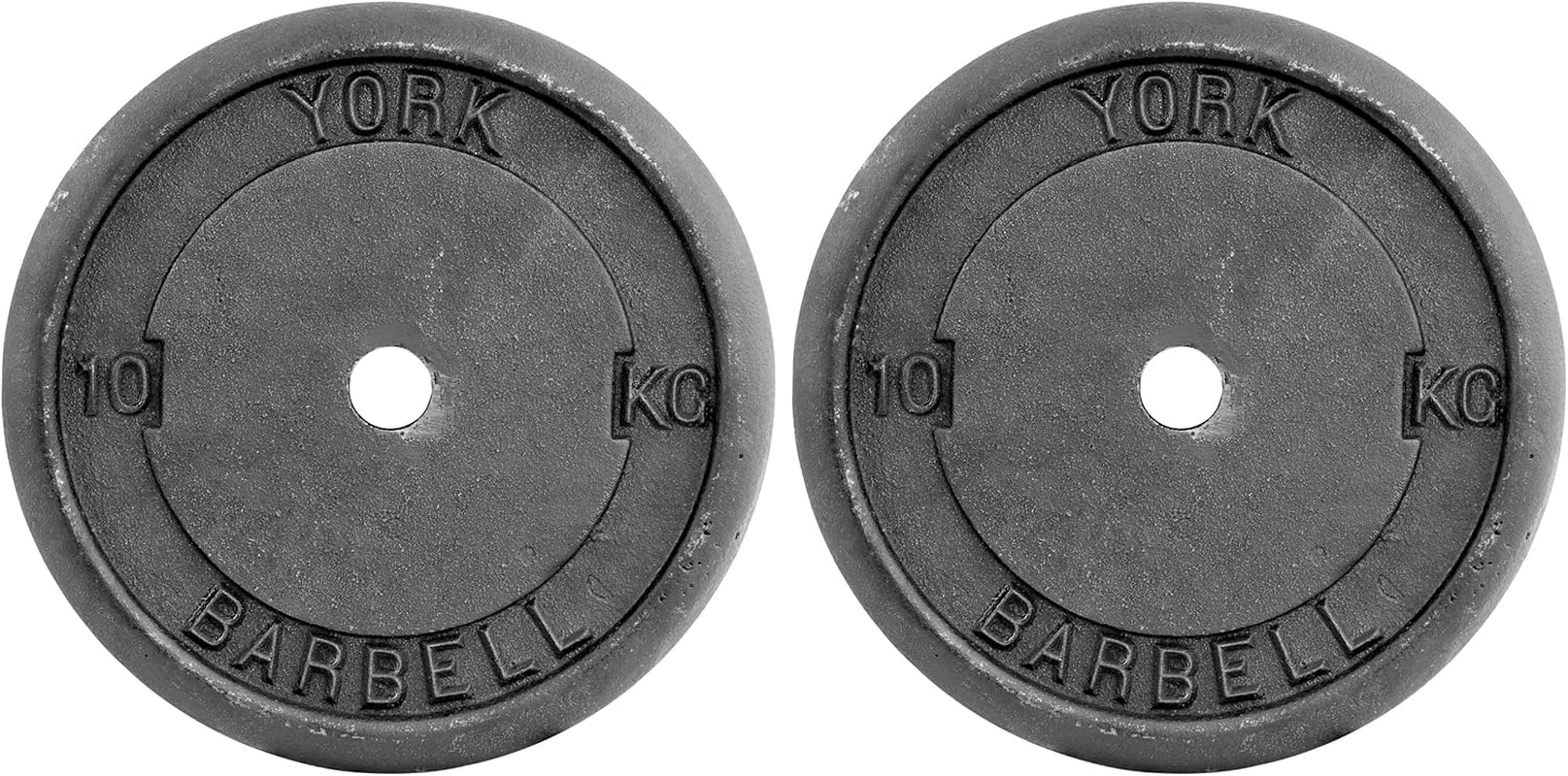 York Fitness Cast Iron Plates Weight Plates - Adjustable Dumbbell Weights Set Perfect for Bodybuilding Weight Lifting Home Gym Exercise Equipment - 2X10Kg