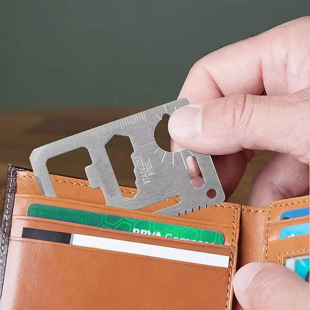 LORJE 11 in 1 Pocket Survival Credit Card Multi-Tool (1 Pack) image number 5