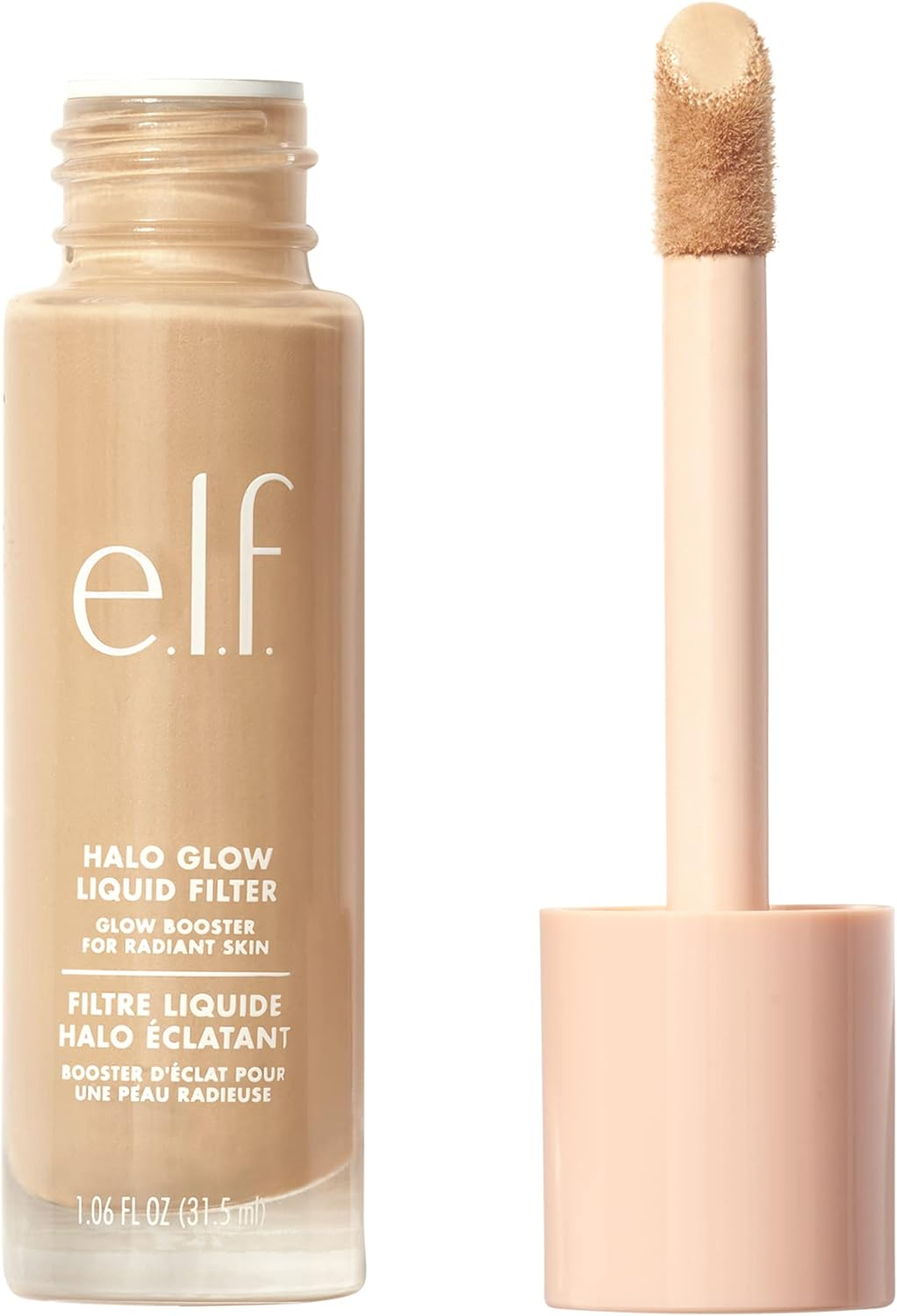 E.L.F. Halo Glow Liquid Filter, Complexion Booster for a Radiant, Soft Focused Look, with Hyaluronic Acid, Vegan and Cruelty Free, 7 Deep/Rich