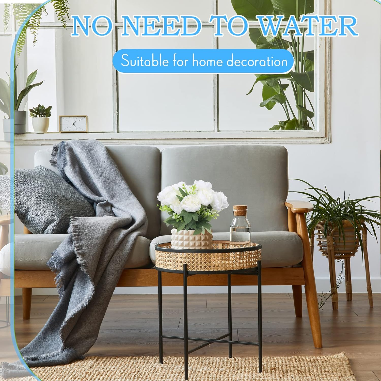 Yunlly 56 Heads Peonies 8 Bunches Artificial Peony Flowers Silk Fake Peony Flowers for Table Centerpieces Boho Home Decor Arrangement Decor Floral Bouquets Wedding Bouquet (White) image number 1