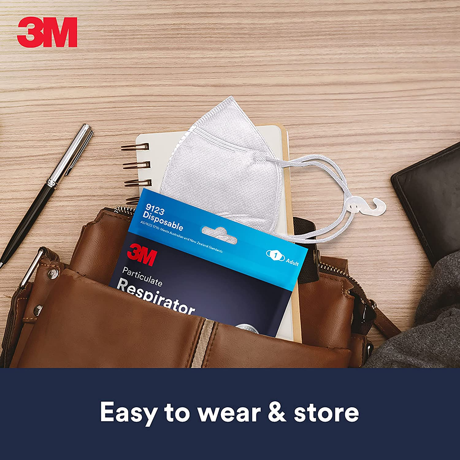 3M P2 Particulate Vertical Flat Fold Disposable Respirator 25 Pack image number 2