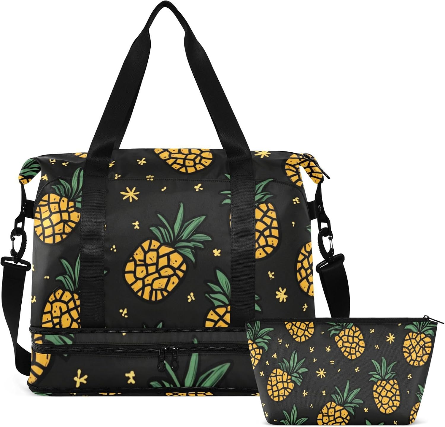 Fruit Pineapple Gym Sports Duffel Bags Travel Weekender Gear Bag with Adjustable Strap for Trip Waterproof, Fruit Pineapple, 1 Size image number 4