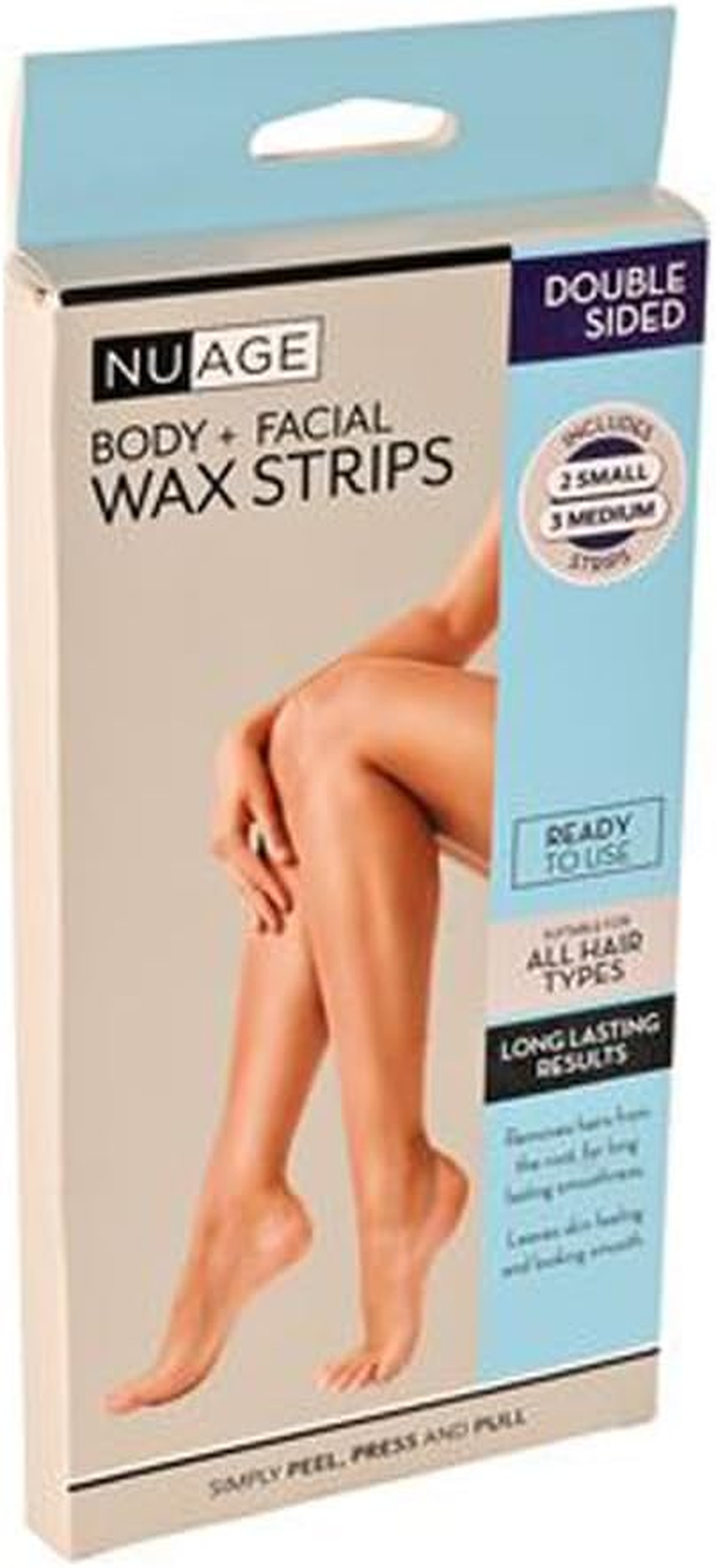 Nuage Double Sided Wax 10-Strips with Aloe 5-Pieces, Assorted Size (Pack of 2) image number 1