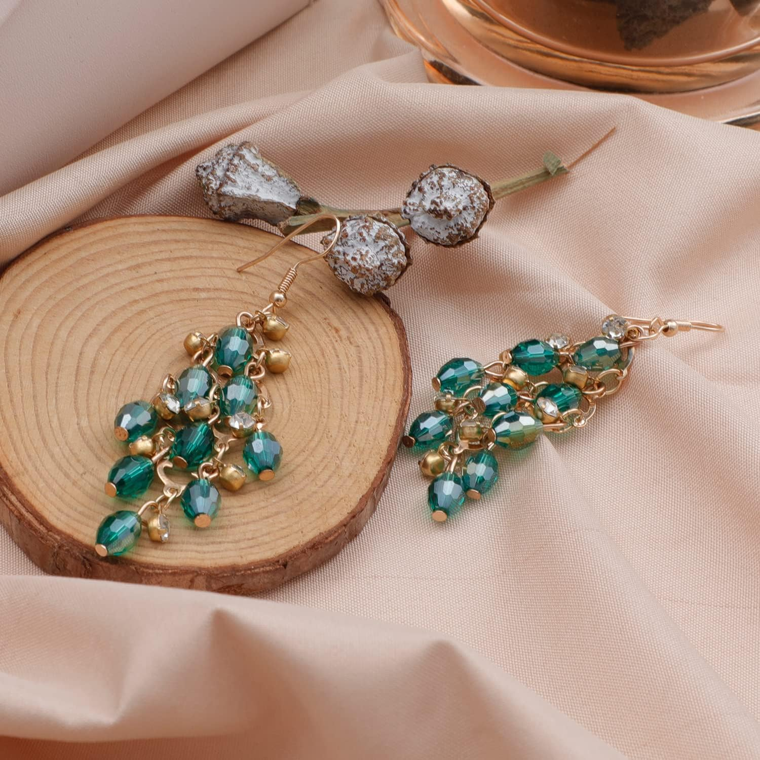 Hofar New Year Earrings Bohemia Vintage Dangle Earrings Boho Retro Rhinestone Drop Earrings Gift for Women