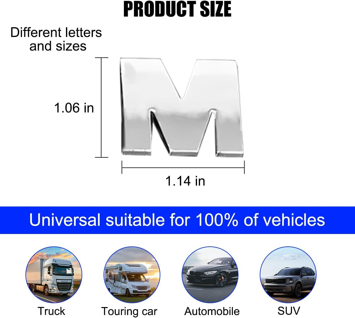 HZEL Car Letters Emblem, 40PCS 3D Number Symbol Vehicle Badge Decal, Weatherproof Adhesive Logo Automotive Side Rear Trunk Outdoor Wall Sticker Decor Accessories, Universal Fit image number 4