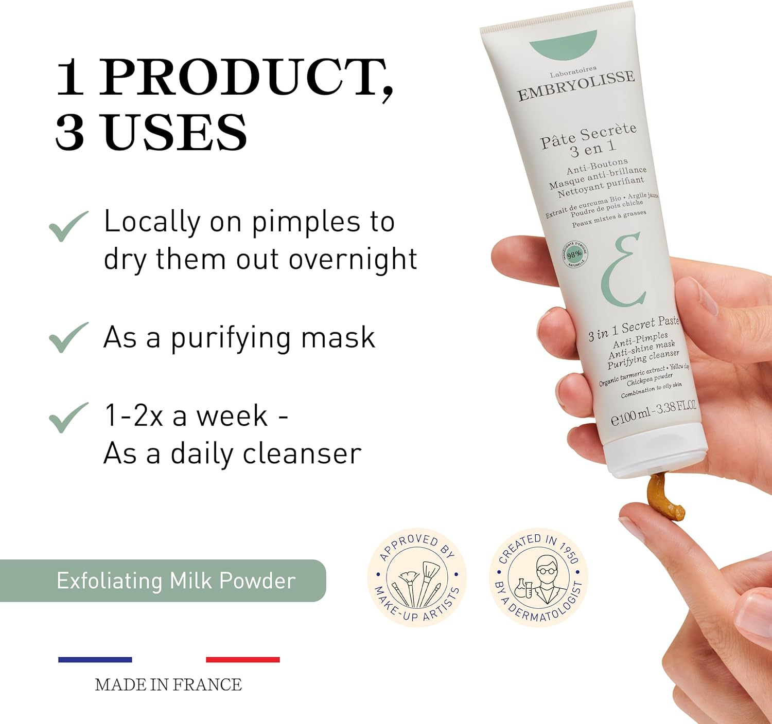 Embryolisse 3-In-1 Secret Paste 100 Ml image number 5