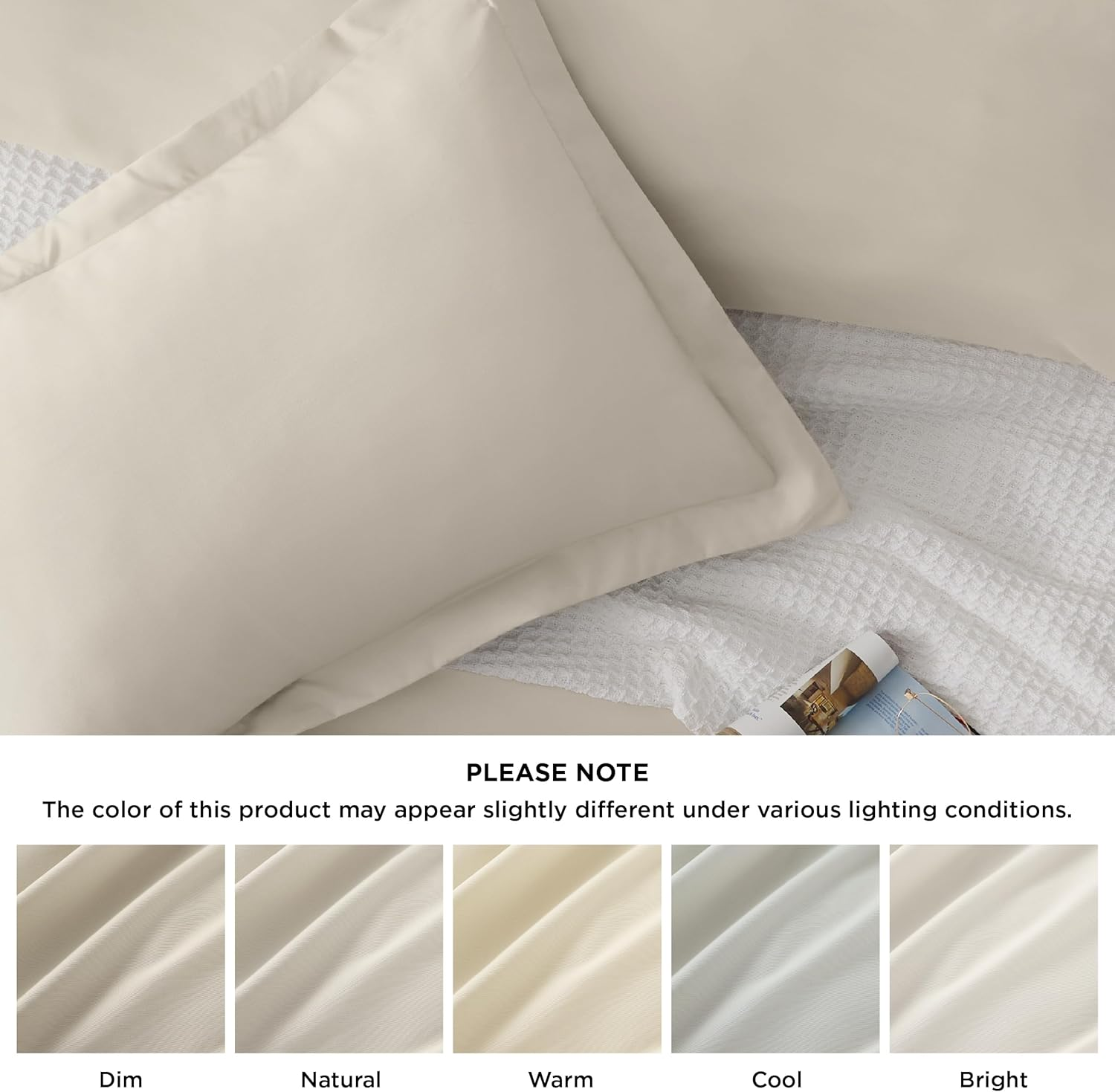 Bedsure Quilt Cover Double Size - Soft Double Brushed Bedding Set for Kids & Adults, Zipper Closure, 3 Pieces, Includes 1 Doona Cover (180X210 Cm) & 2 Pillow Shams, NO Comforter, Linen image number 6