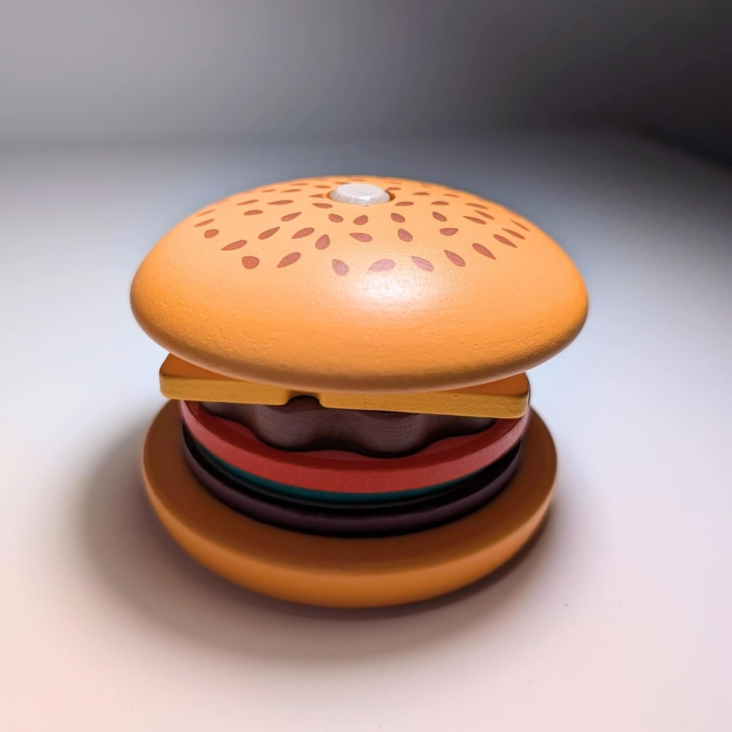 Wooden Stacking Burger Montessori Toy for 3+ Years, Fine Motor Skills, Pretend Play Food Hamburger Puzzle Pattern Games, Educational Activities Teaching Tool for Preschool image number 4