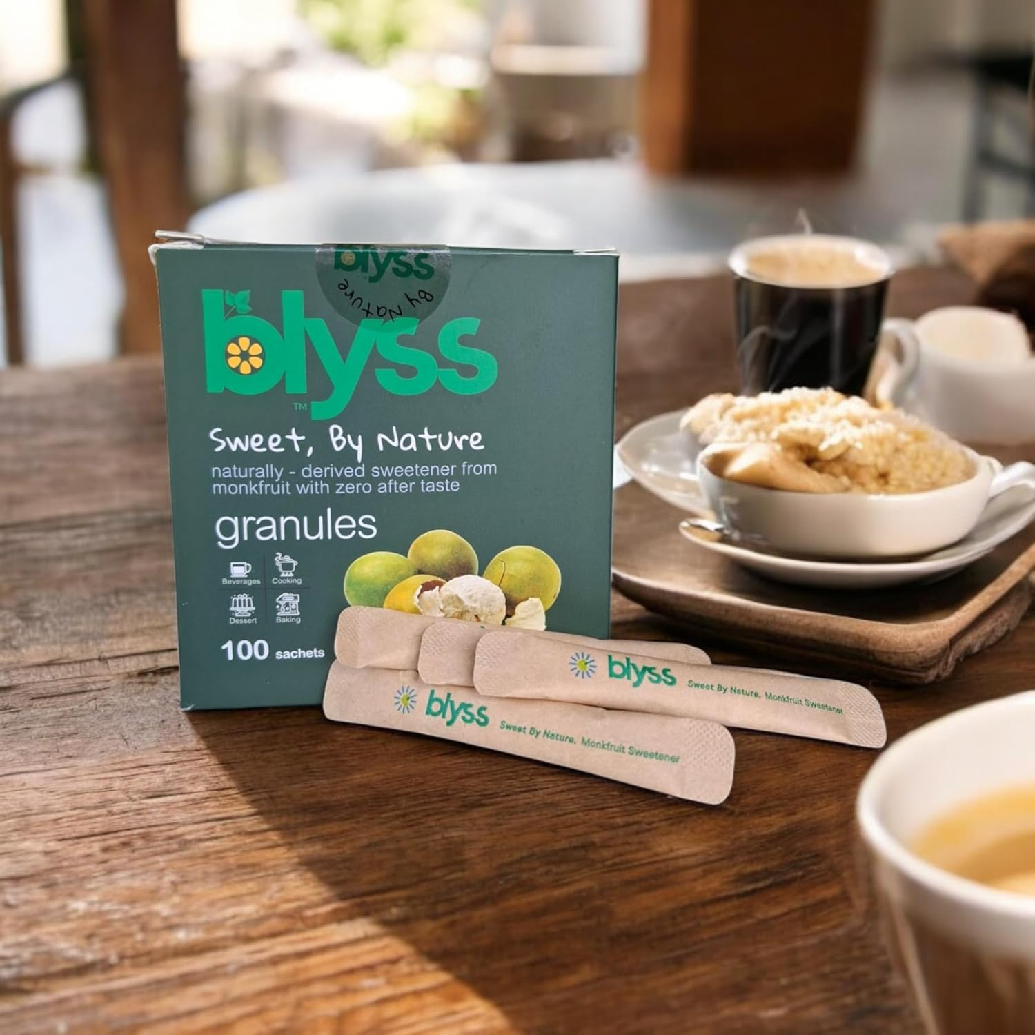 Blyss Granulated Monk Fruit Sweetener with Erythritol Packets (100 Sticks) - Zero Glycemic Index, Low Carb, Low Calorie, Sugar-Free, Keto & Diabetic Friendly, Non-Gmo image number 5
