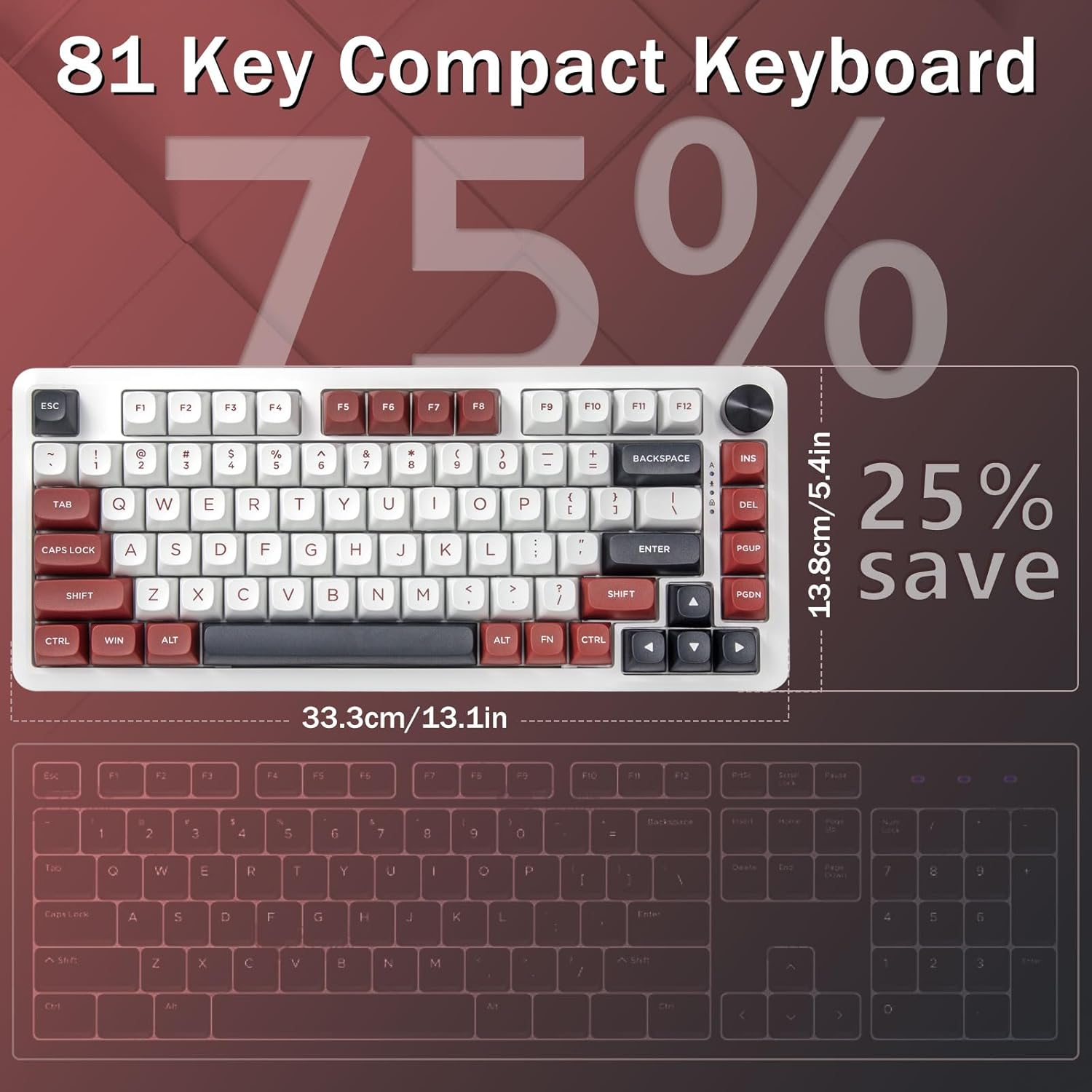 E-Yooso Creamy Mechanical Keyboard Wired, Hot Swappable, Pre-Lubed Linear Switches, Gasket Structure with Sound Dampening Foam, RGB Backlit, 82 Keys Custom Gaming Keyboard for Pc,White image number 1