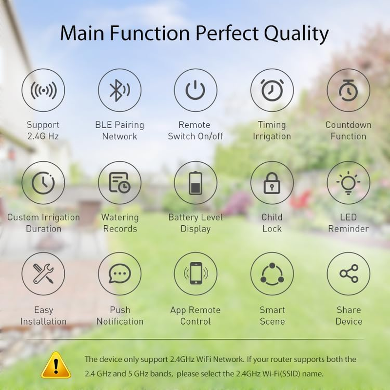 Uantii Smart Irrigation Water Timer Tuya Wifi Automatic Garden Sprinkler Proragmming Irrigation Water Valve Controller,App Control,No Hub Required