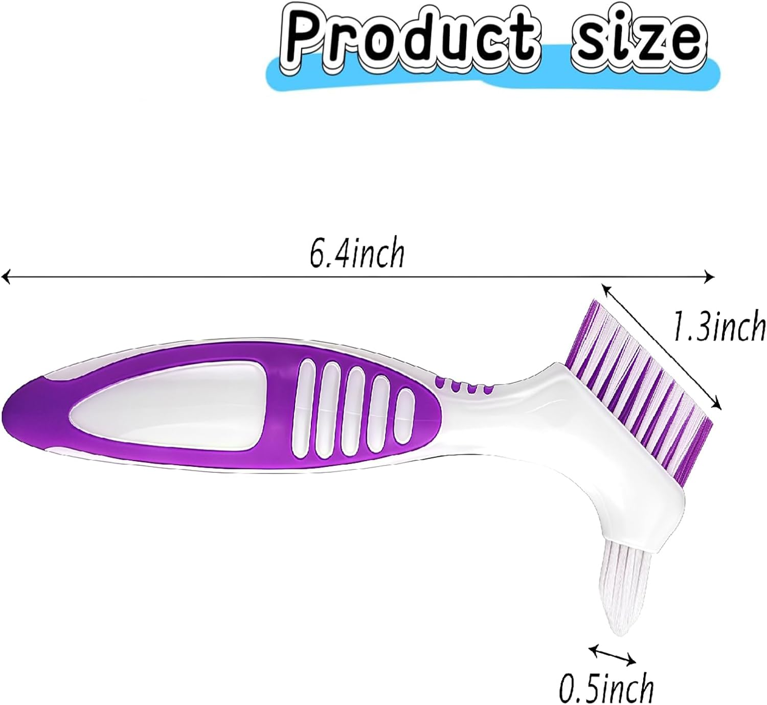 Denture Brush,2Pcs Denture Cleaning Brush Set,Double Sided Toothbrush, Designed with Multi-Layered Soft Bristles and an Ergonomic Rubber Handle - for Denture Care - Blue And Green image number 4