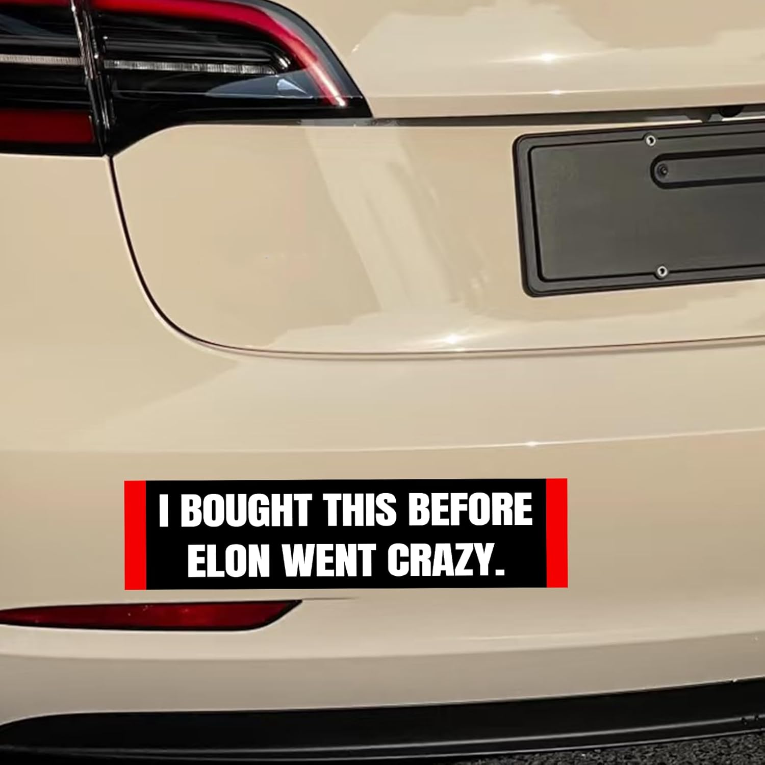 2 Pack anti Elon Bumper Sticker - I Bought This before We Knew Elon Was Crazy!Funny Tesla Club Car Sticker Elon Regret! Model X Y 3 S Vinyl Window Cling Decal ﻿ (Elon Went Crazy) - 6In*4In image number 7