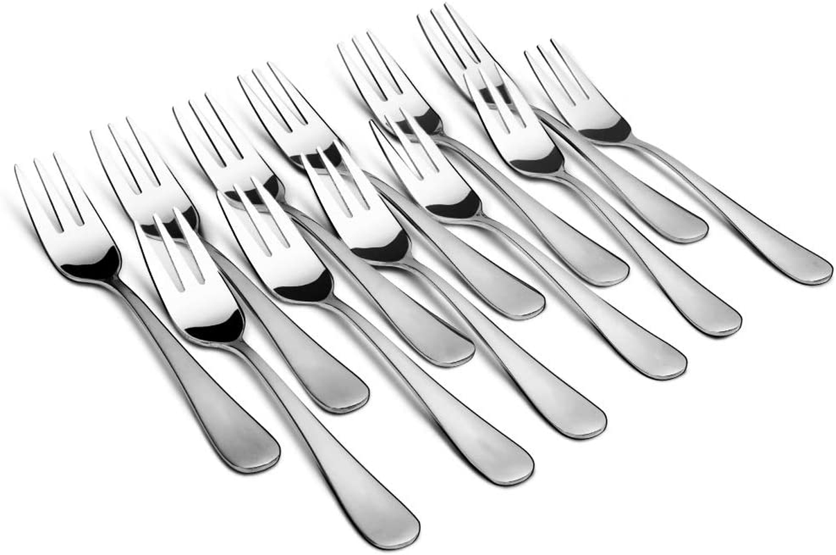 Snamonkia Appetizer Small Forks Set of 12, 5.4 Inches, Dessert Forks Stainless Steel, 3-Tine Portable Cocktail Salad Fruit Forks for Party Travel image number 2