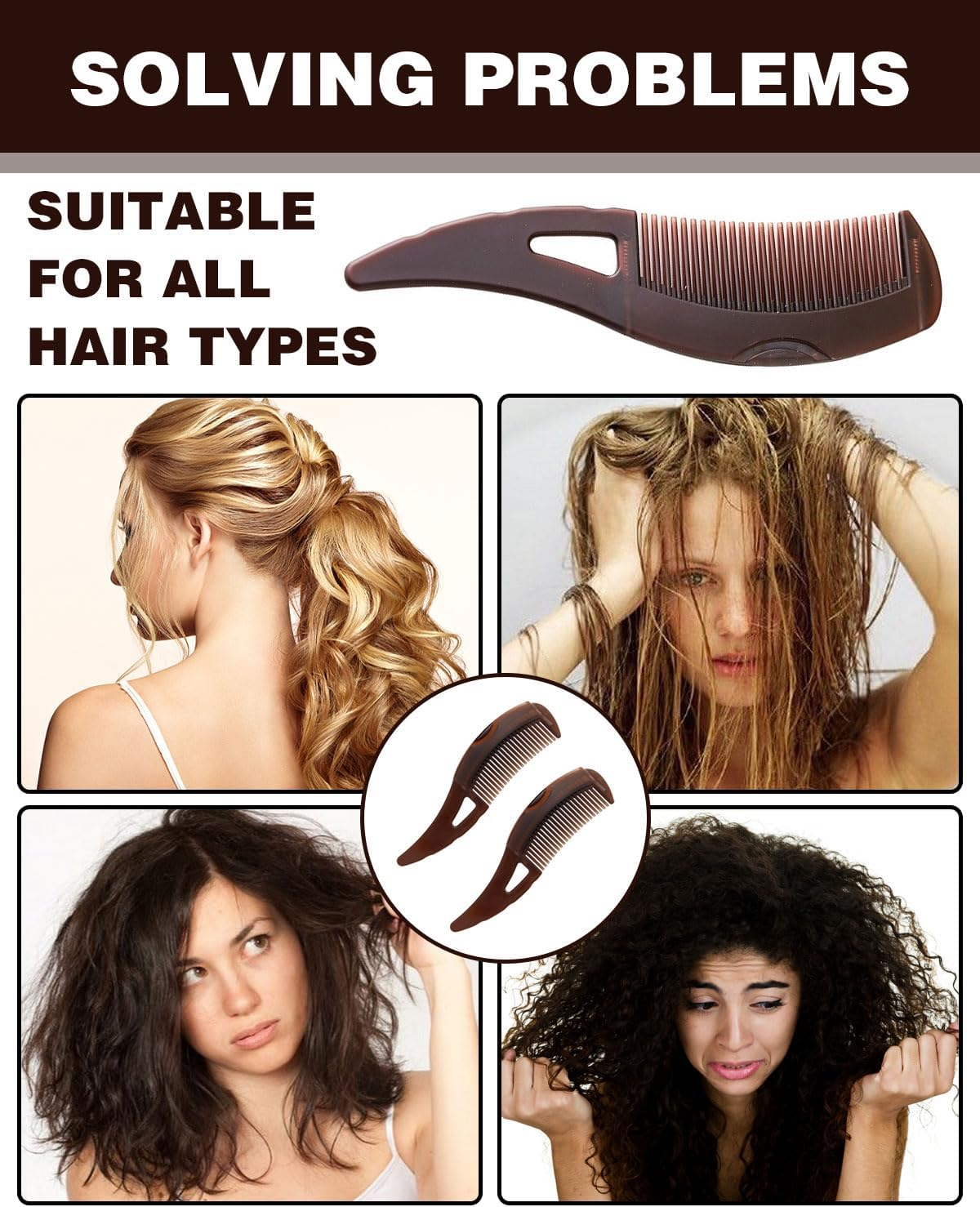 BPTRKOM Pack of 2 Self-Cleaning Dandruff Comb with Energy Massage - Special Brush for Dandruff Removal & Hair Degreasing - for Healthy Scalp & Better Hair Quality (Men & Women) image number 1