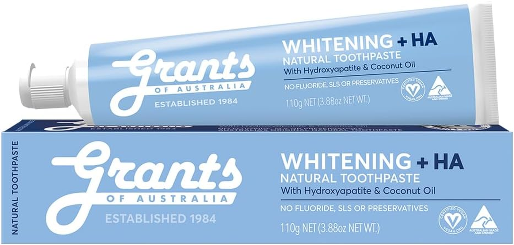 Grants Whitening +HA Natural Toothpaste 110G