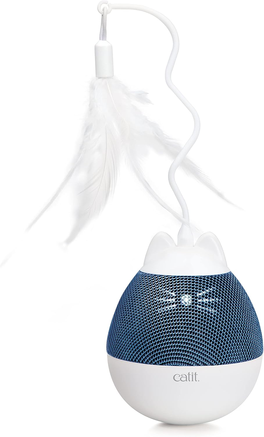 Pixi Spinner Treat Dispenser Snack Dispenser Interactive Cat Toy White & Blue image number 1