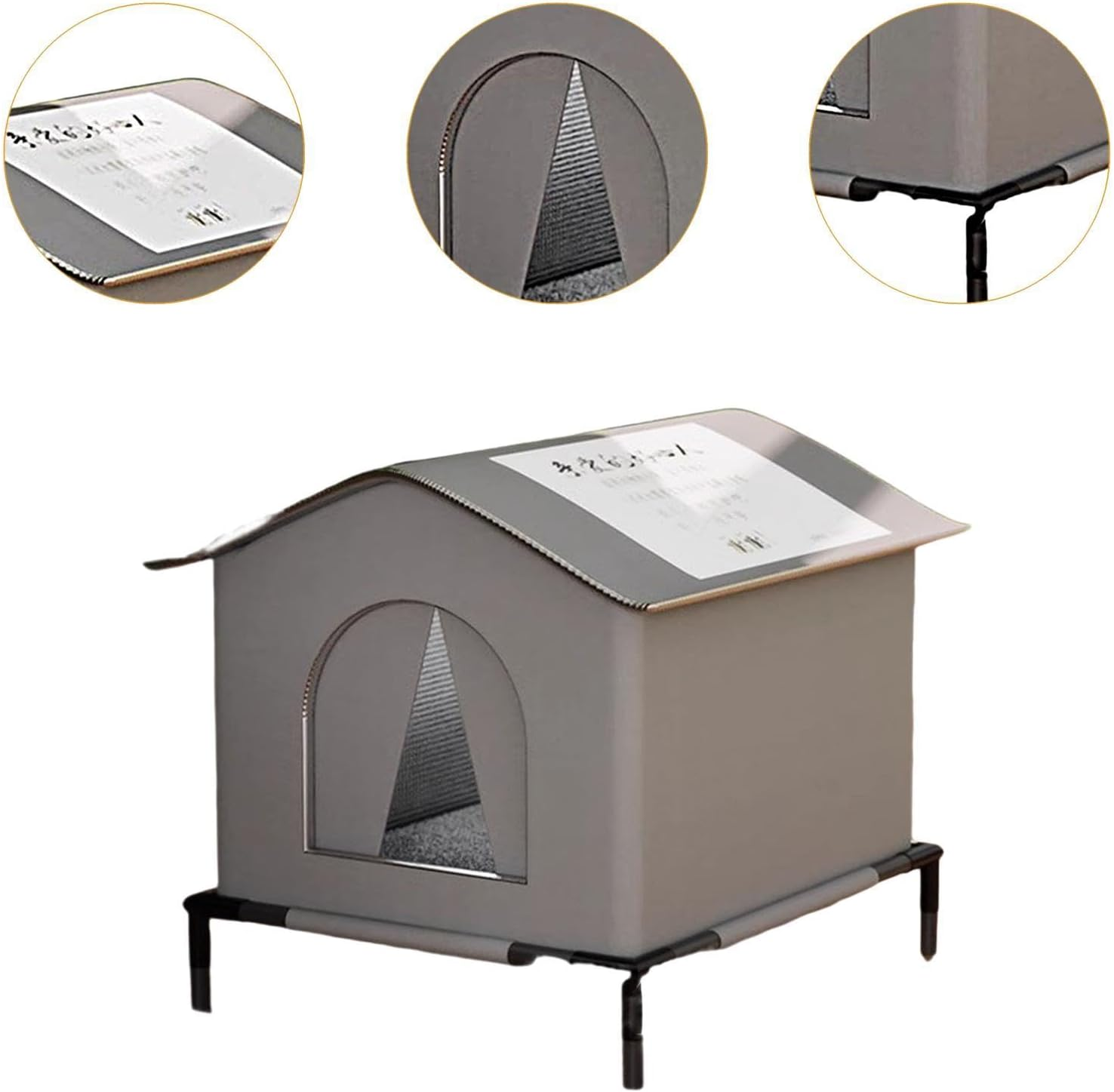 Whtkoph Cat House for Outdoor Cats Elevated Pet Supplies Waterproof Dog Bed Pet House, L