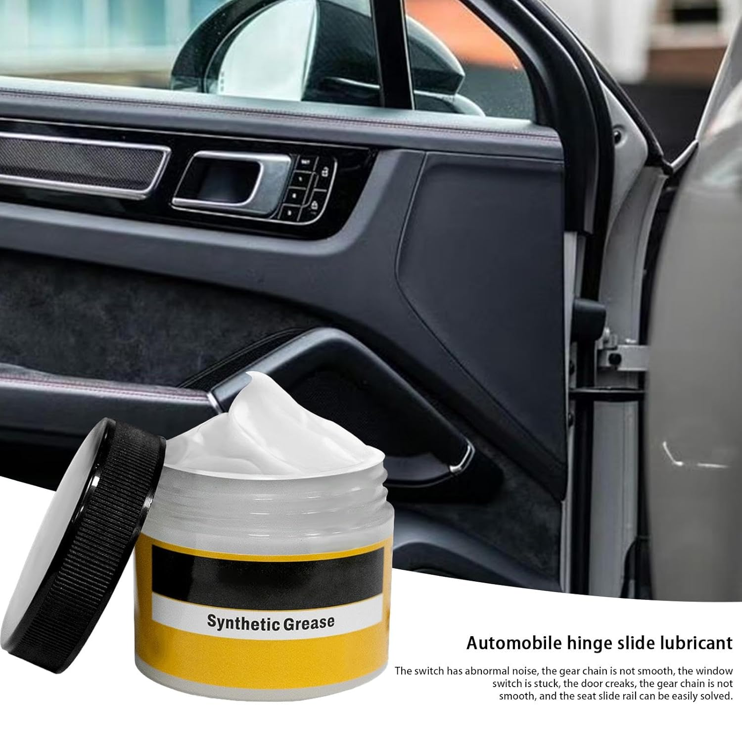 Car Door Hinge Grease | 100G Multipurpose Sliding Door Lubricant,Waterproof Squeaky Car Door Hinge Lubricant, Trailer Hitch Ball Lubricant Grease for Door Hinges image number 6