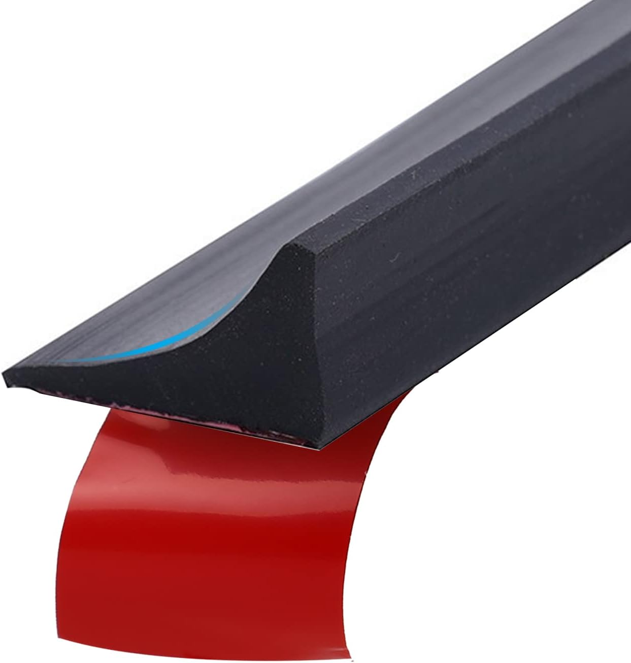 Shower Threshold Water Dam, Flexible Self Adhesive Silicone Sink Cooktop Water Barrier, Waterproof Water Strip Dam for Kitchen, Bathroom (150Cm, Black)