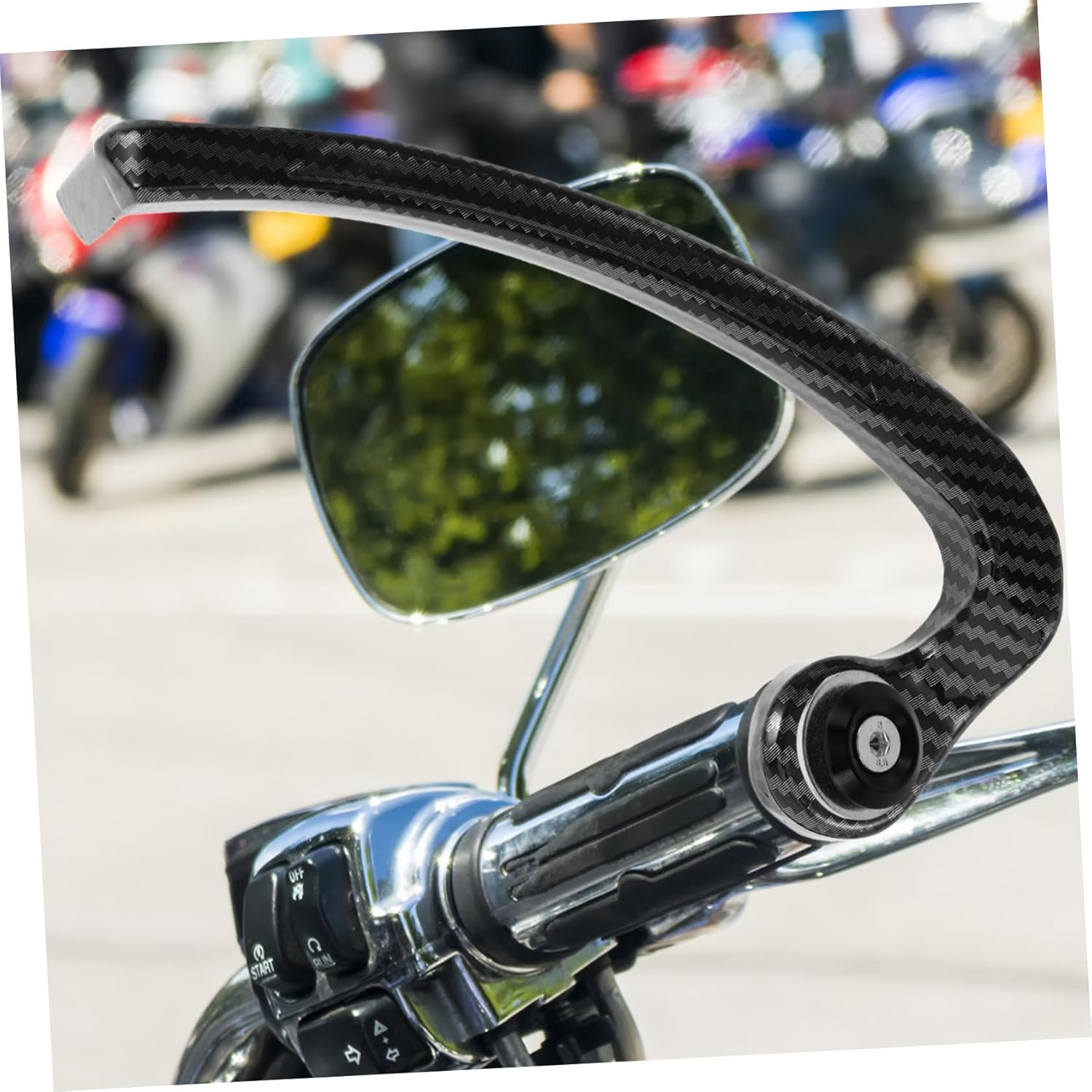 1 Pair Motorcycle Brake Lever Protector Universal Handlebar Hand Guard Grip for Motorbike Dirt Bike ATV Scooter Hand Protection Black image number 3