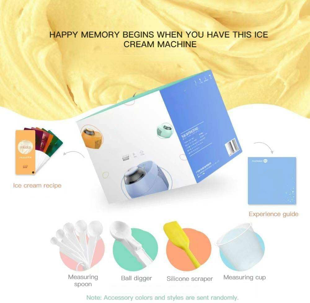 Ice Cream Maker, Frozen Fruit Ice Cream Machine, Home Kitchen Automatic Portable Counter Top Electric Ice Machine, Make Delicious Ice Cream in 90 Minutes for Dessert Make Blue image number 1