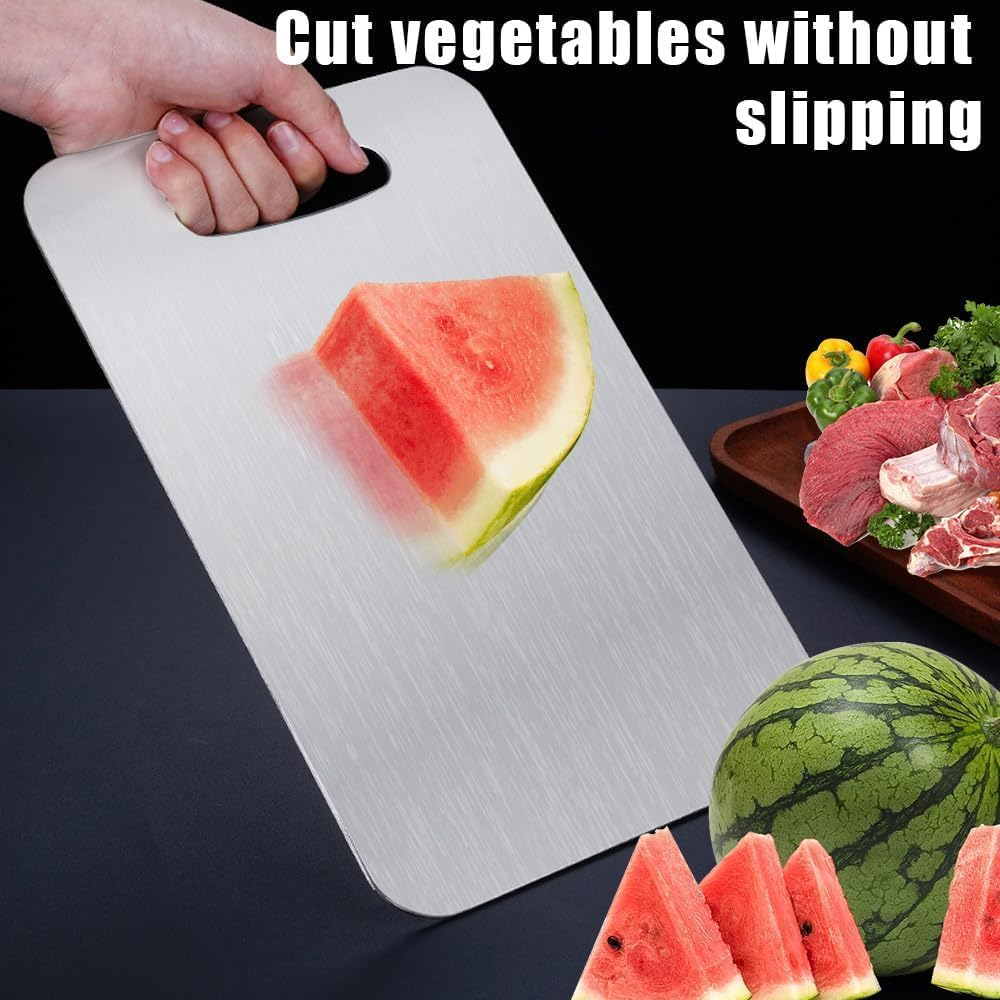 Titanium Cutting Board, Stainless Steel Chopping Board,Mildew-Resistant and Easy to Clean,Suitable for Home Counter Outdoor Camping Housewarming Gifts for Women (34X23 Cm) image number 2