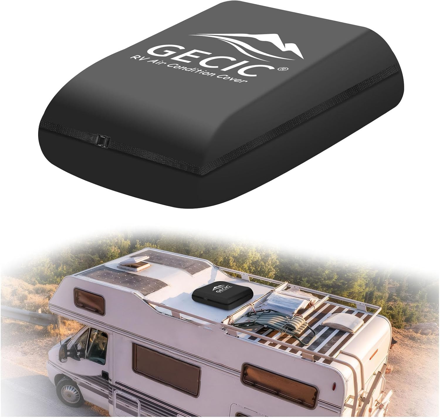 RV Camper Air Conditioner Cover Trailer AC Covers for RV Roof Unit, Compatible with Recpro 9.5K, Dometic Penguin II RV Air Conditioner Winter Covers for outside - RV A/C Cover for Roof image number 2