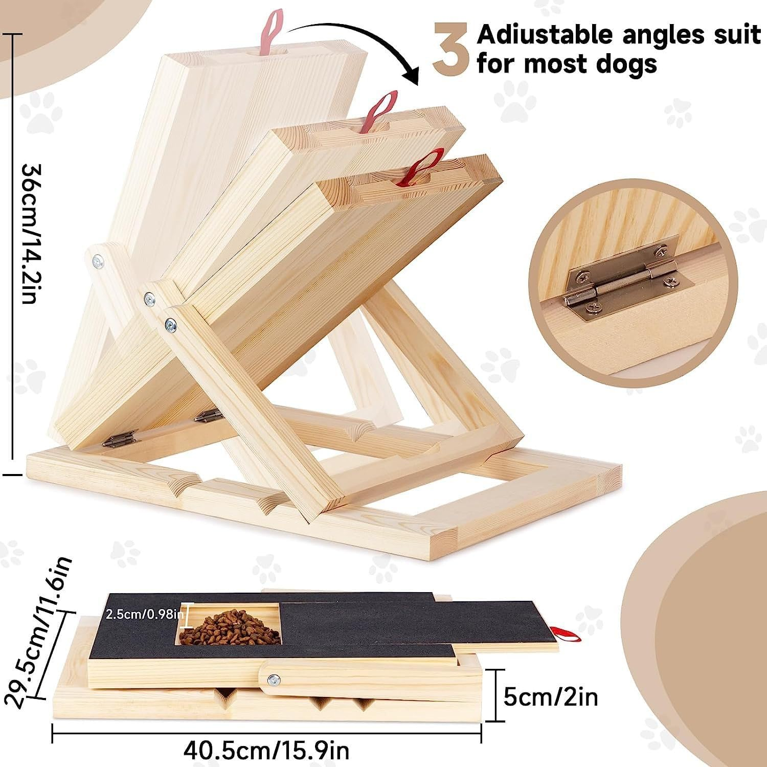 Songholee Pet Nail Board, Dog Scratch Pad, Dog Nail File Toy with Treat Box, Dog Nail File, Adjustable Dog Scratching Plate, Dog Paw Repair Board, for Small to Medium-Sized Dogs image number 1