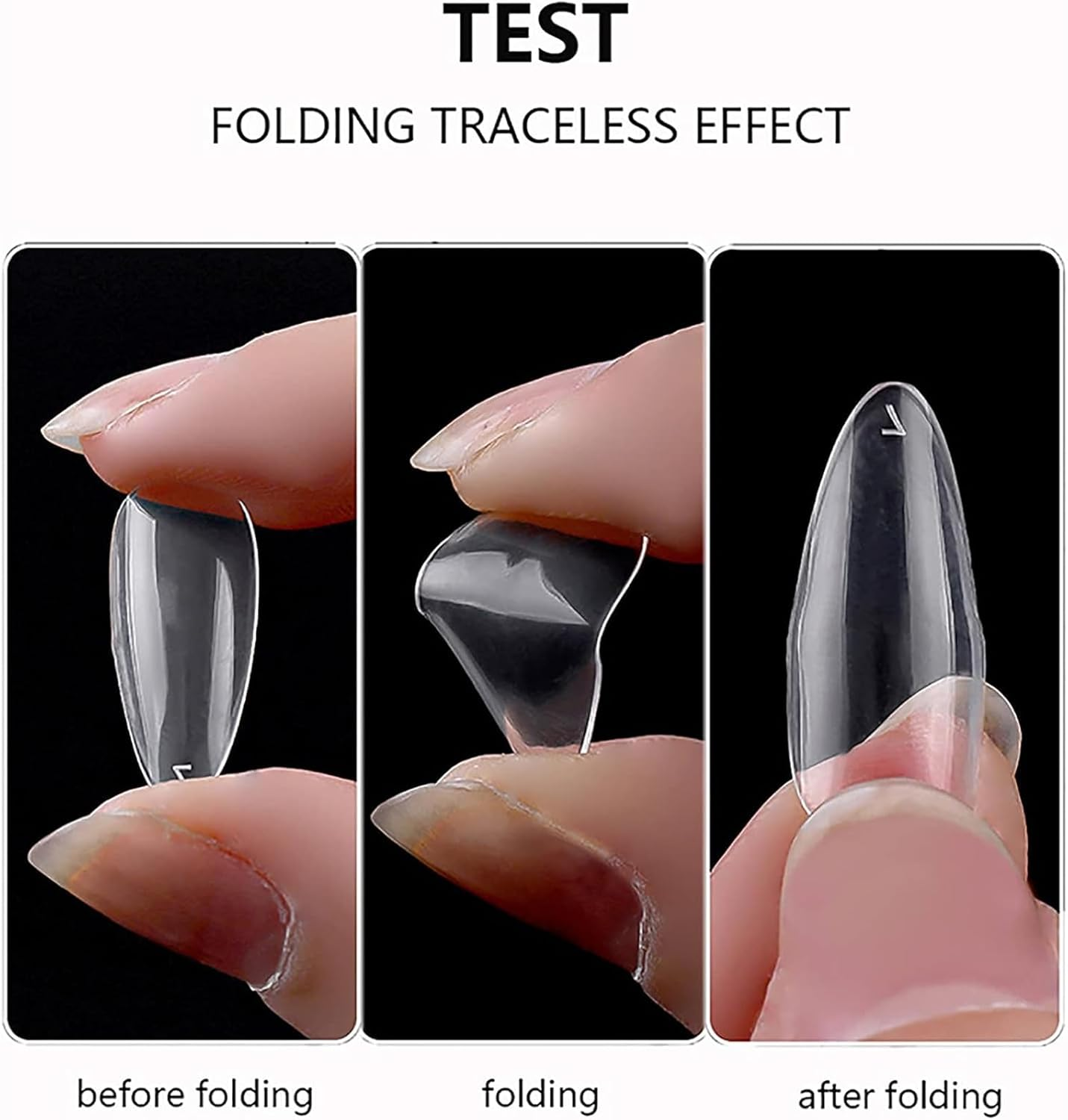 500 Short False Nails Almond, 10 Sizes Full Cover Press on Nails with 20 Sheets (480 Pieces) Transparent Nail Adhesive Tabs and 5 Pieces 100/180 Grit Nail Files for Nail Salons and Home image number 6