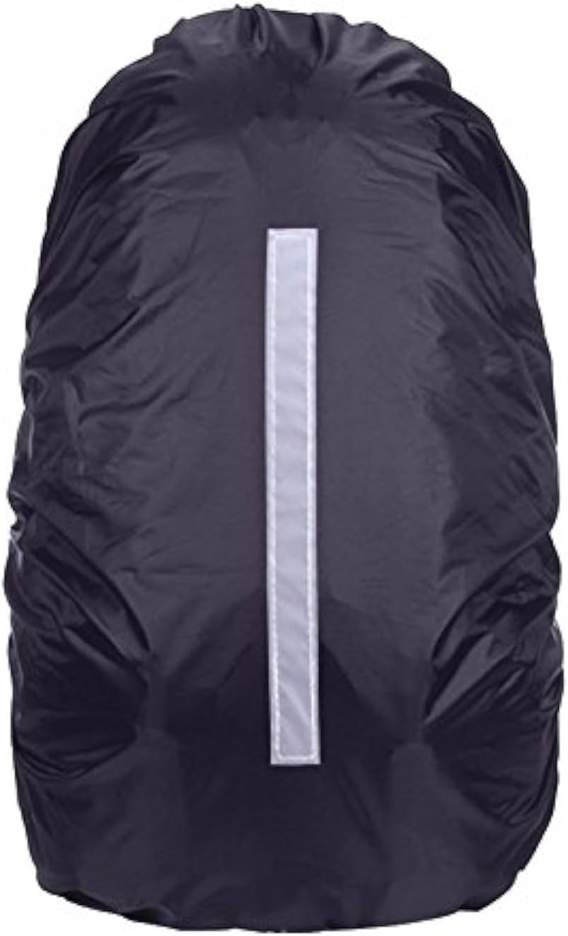 MOOCY Hi-Visibility Backpack Rain Cover with Reflective Strip 100% Waterproof Ultralight Backpack Cover, Storage Pouch, for Hiking, Camping, Biking, Outdoor, Traveling