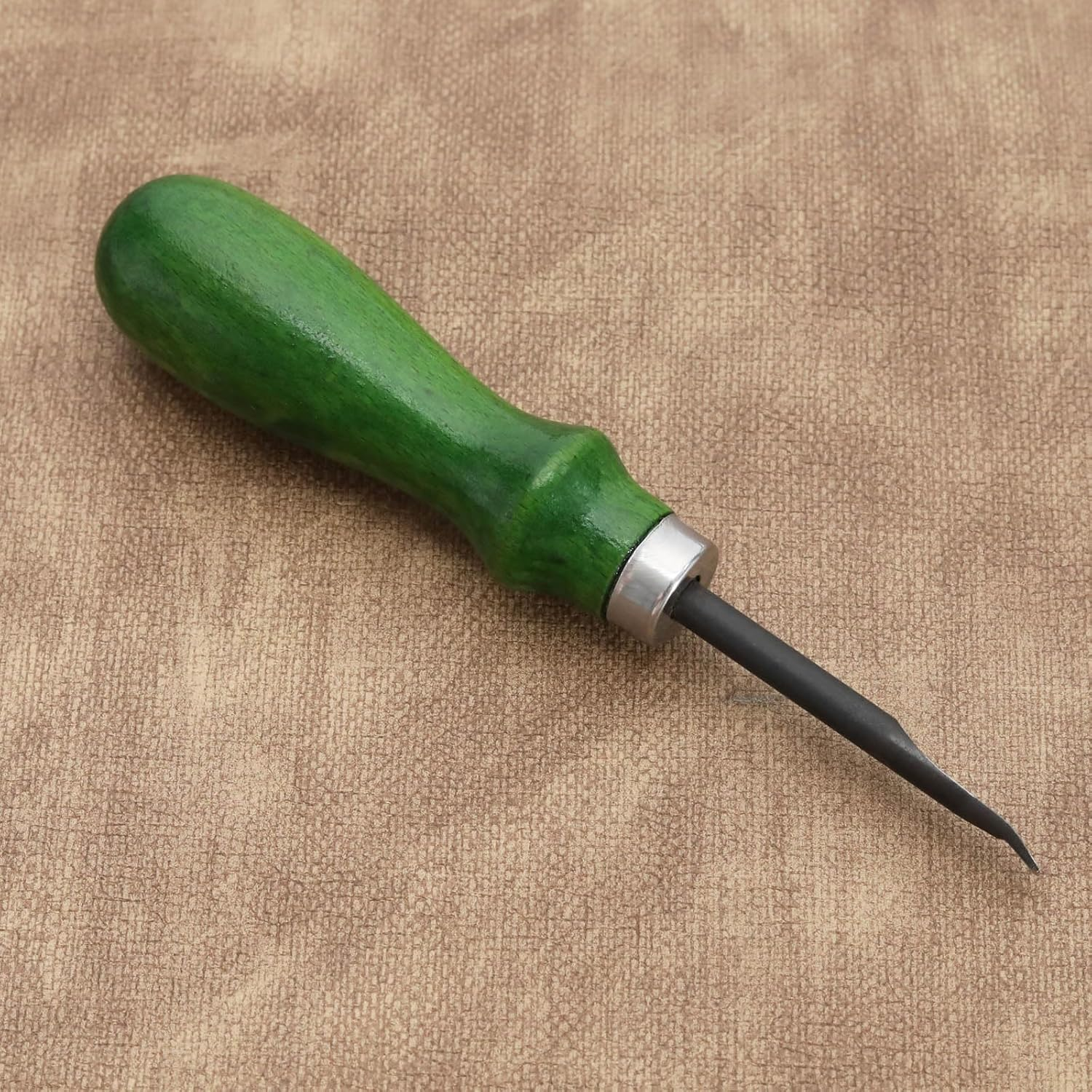 Ecsing 0.8Mm Leather Edger Leather Working Tool DIY Craft Artwork Handmade Ergonomic Design Wooden Handle Edge Cutter, Green