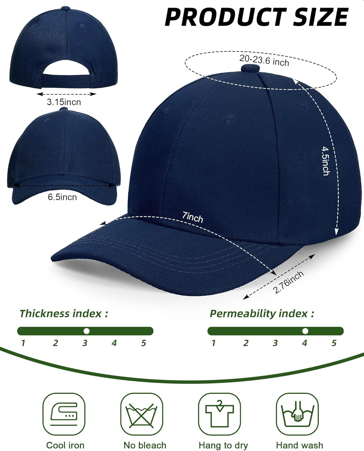 24 Pieces Blank Baseball Cap Adjustable Back Strap Plain Blank Camouflage Hat Unisex Baseball Cap for Trucker Men Women - Colorful image number 5