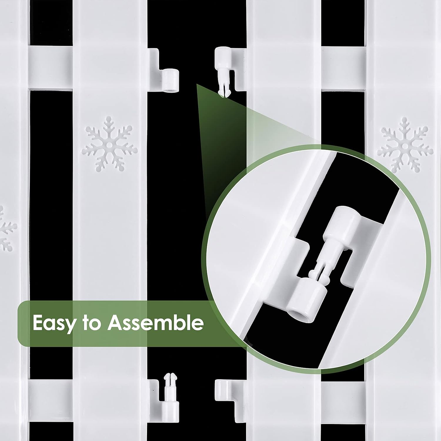 MCEAST 16 Pieces White Plastic Traditional Christmas Tree Fences, 4.6 X 12 Inches, Ideal for Home, Wedding, Fairy Garden, Party image number 6