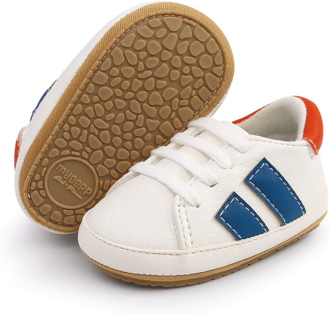 Baby Boys Girls Shoes Non-Slip Rubber Sole High-Top PU Leather Sneakers Infant First Walking Shoes Toddler Crib Shoes Newborn Loafers Flats.