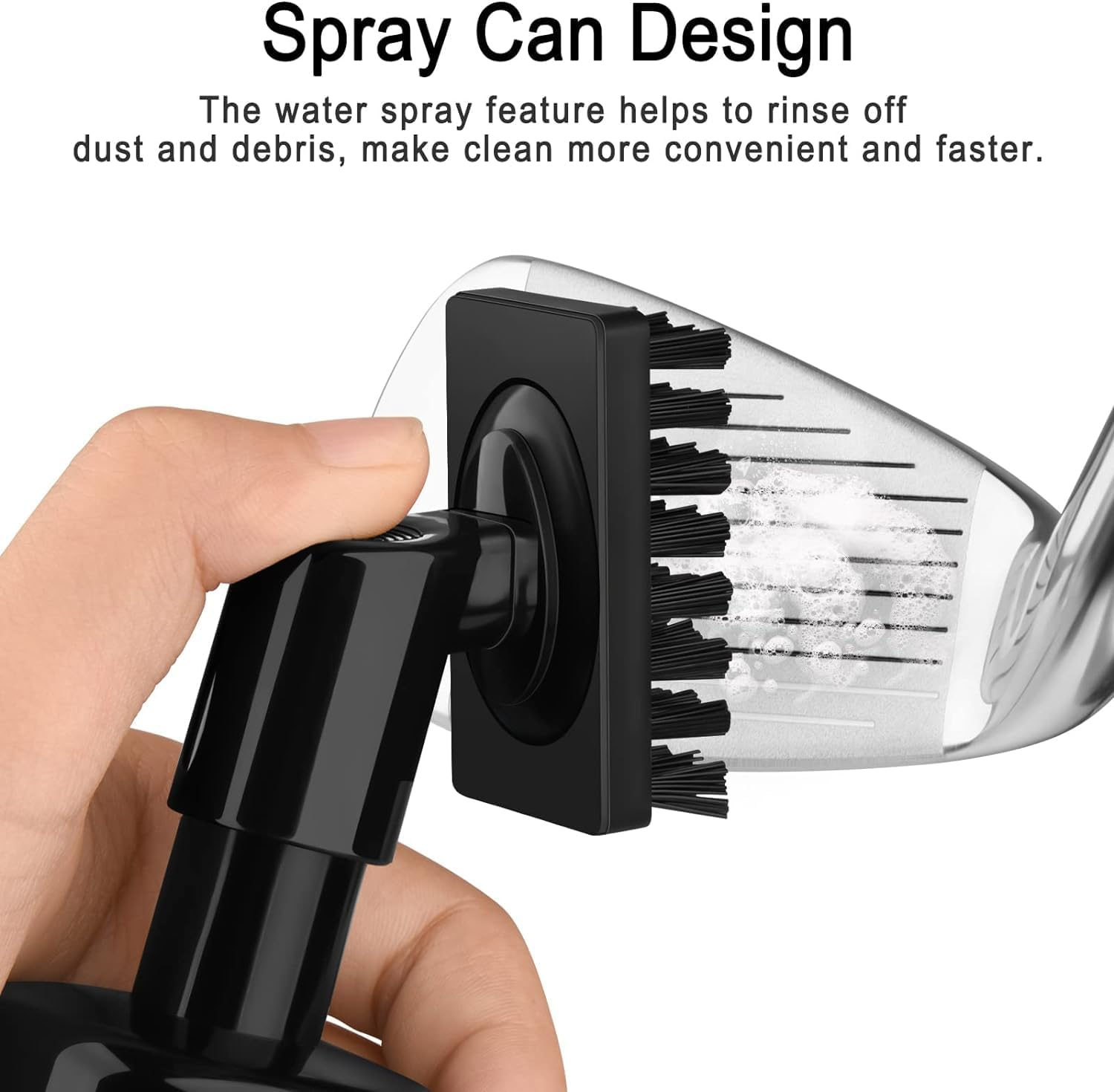 Golf Cleaning Brush,Pro Golf Club Brush Cleaner with Retainer Clip and Squeeze Water Bottle, Large Cleaning Coverage, Nylon Brush, Portable, Lightweight, Anti-Leak Bottle