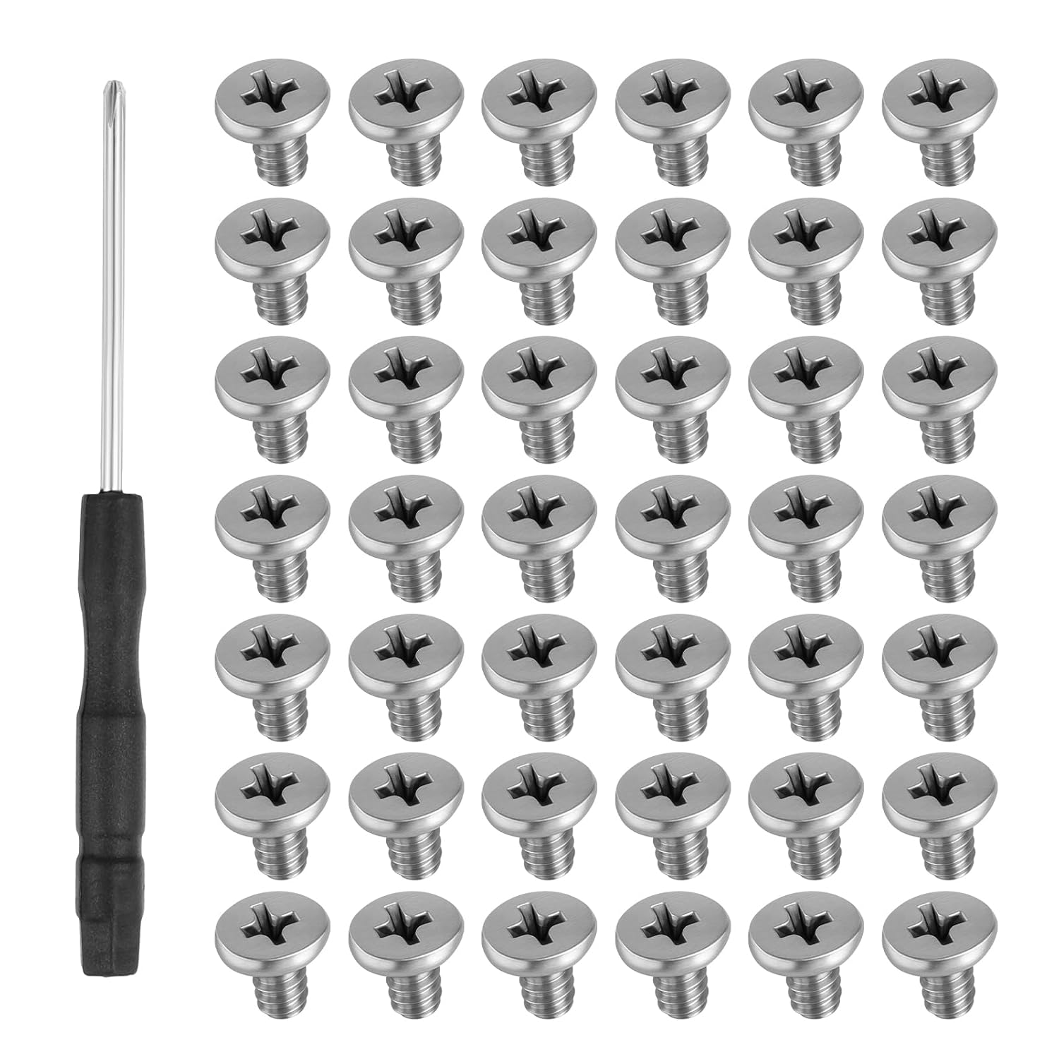 50 PCS M.2 SSD Mounting Screws Kit, Pcie Nvme M2 X 3 MM Replacement Phillips Flat Head Screw M.2 SSD Mountings Screws with Screwdriver, M2Screw for Laptop Nvme image number 1