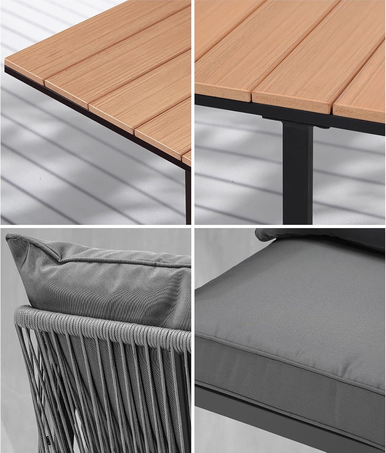 Livsip Outdoor Dining Set 5Pcs Outdoor Furniture Garden Patio Table and Chairs with Cushion image number 7