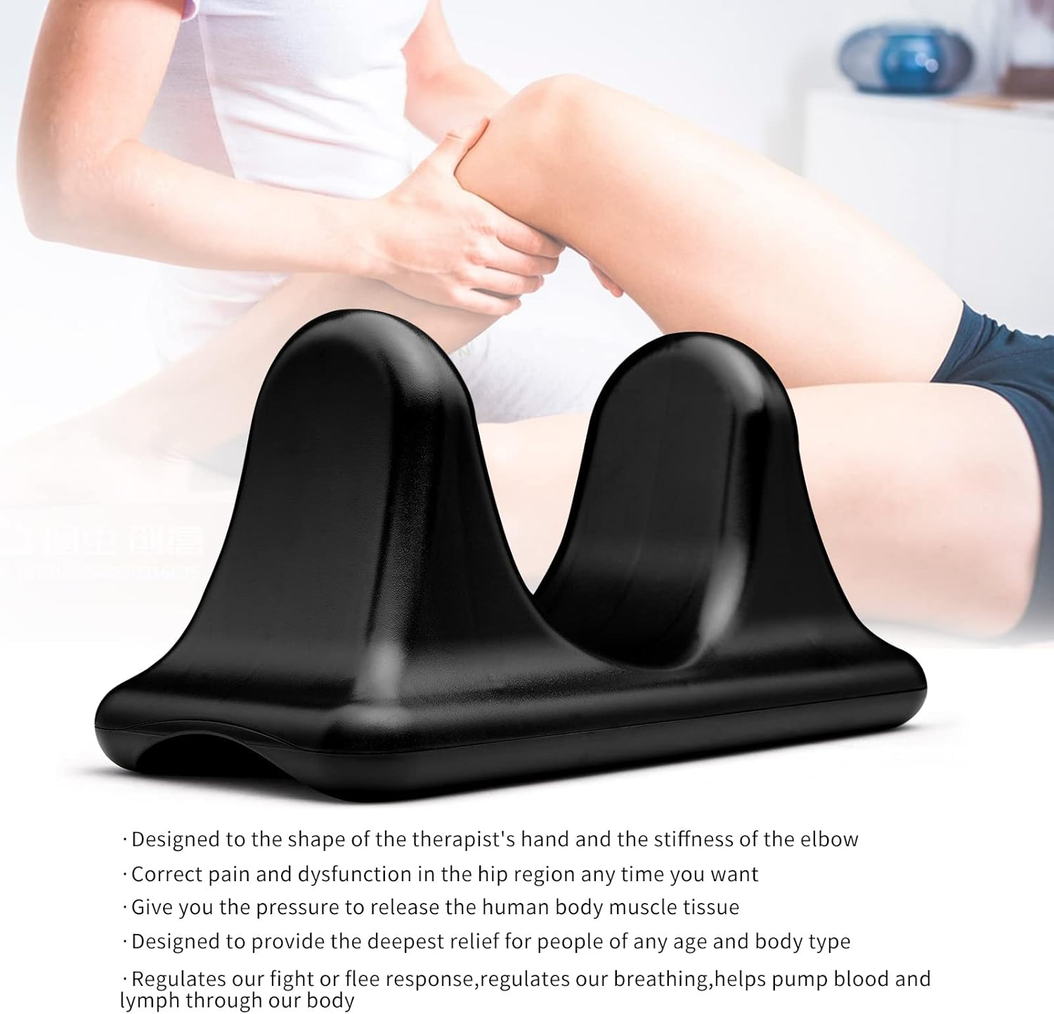 Lofrwiw Psoas Muscle Release Tool, Self Deep Tissue Massager - Psoas, Back, Hip Flexor Release, Psoas Stretcher (Black) image number 1