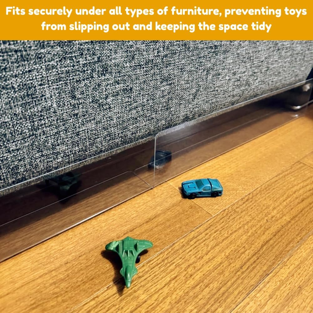 Clear under Couch Blocker,4Pack Gap Bumper Toy Blocker for under Furniture,Couch Guards for Bottom Gap,Prevent Things Going under Bed or Sofa (50Cm*5Cm*8Cm) image number 2
