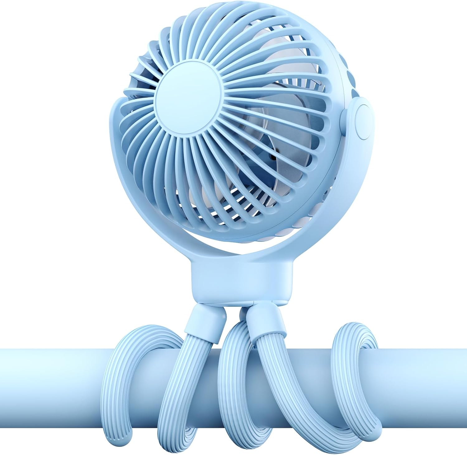 VETIFINAL Portable Baby Stroller Fan - 3-Speed Flexible Tripod Personal Fan Clip on for Bed, Rechargeable Battery Powered, Newborn Summer Cooling Essentials for Car Seat, Bike, Sleep, Travel (Pink)