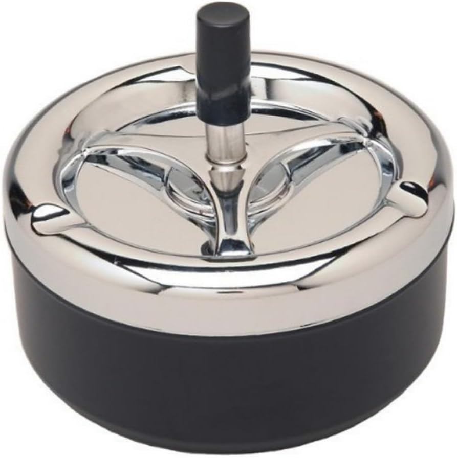 Round Spinning Ashtray Cigarette Tray Portable Ashtray with Lid Rotatable Ashtray Fully Enclosed Ashtray for Home Office image number 6