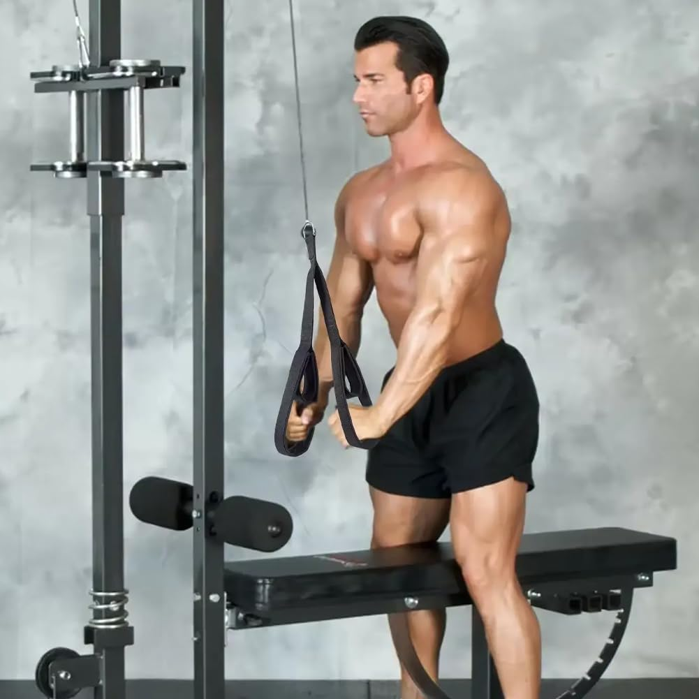 Tricep Rope Cable Attachment. 29 Inch & 28 Inch Two Lengths Built in One Pull down Rope image number 2