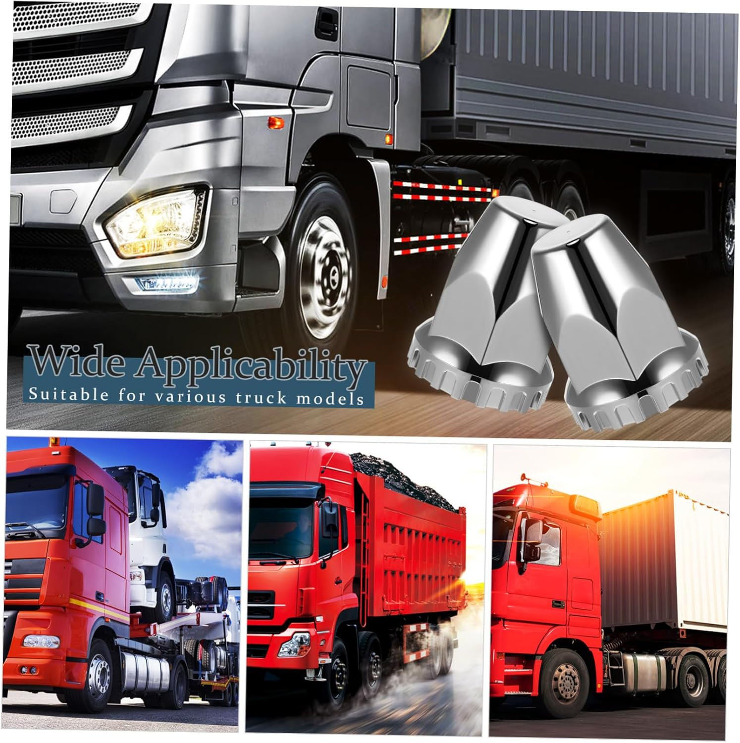 20Pcs Semi Truck Lug Nut Covers Chrome Wheel Nut Covers for Trucks Car Accessories image number 1
