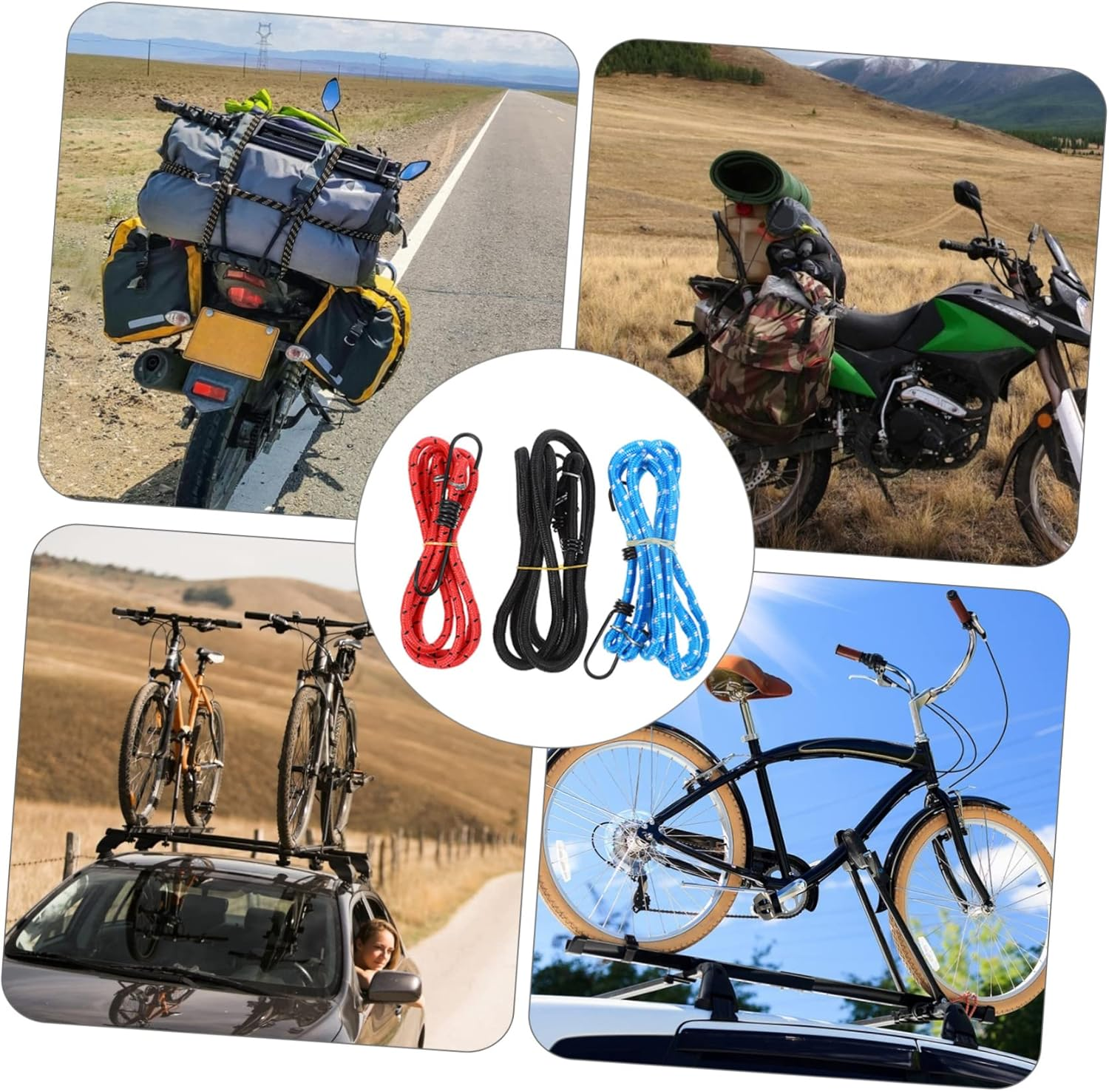 Gogogmee 3Pcs High Strength Luggage Rack Telescopic Rope Retractable Ratchet Straps for Secure Cargo Binding image number 6