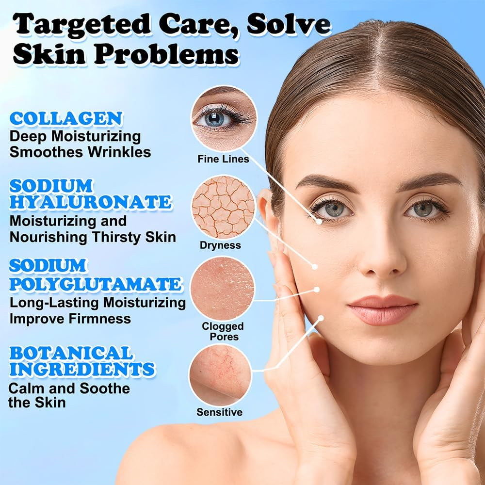 MISSEDSEN Hyaluronic Acid and Collagen Sheet Mask, Hydrating and Firming Face Mask, 5 Pack image number 3