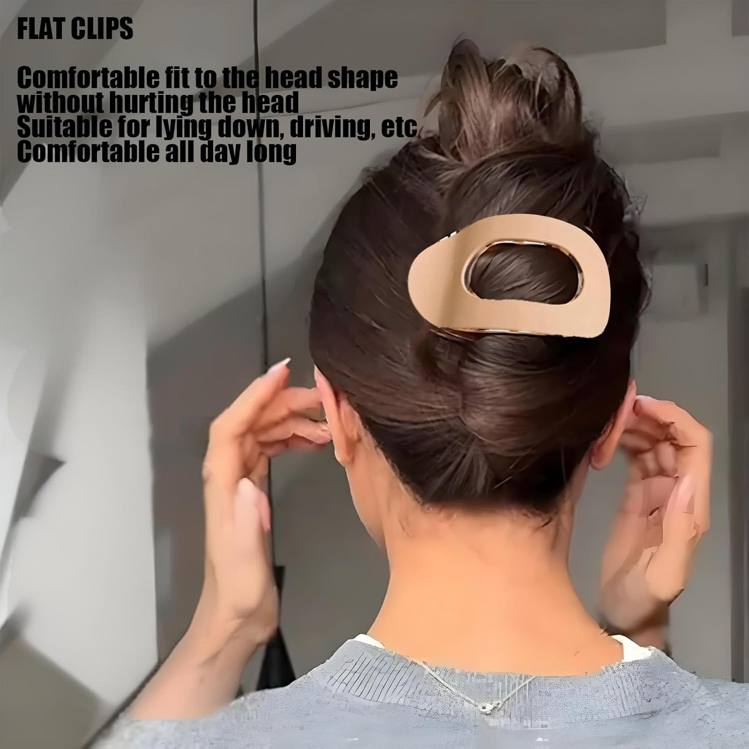 Dinghaole 6 PCS Hair Claw Clips for Women &ndash; Flat Non-Slip Grip, Comfort Fit for Thick Hair, 2 Styles & 6 Colors, Perfect for Daily Use, Sleeping & Driving image number 5